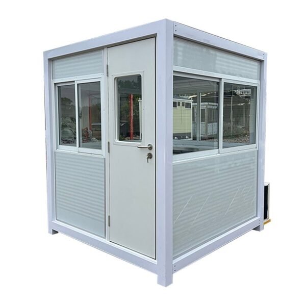 1-min_fece3256-f6d3-4407-aa1c-5990f2499528_900x.jpg Grey Guard Shack With AC - 4×6 ft Security Booth
